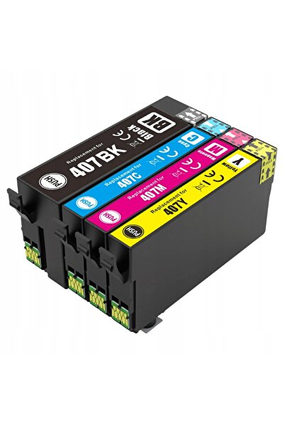 NO BRAND 4 bucăți cerneală pentru Epson 407XL T07U1 T07U2 T07U3 T07U4 Workfor...