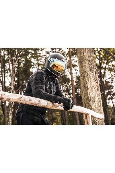 NO BRAND Cămașă moto Broger Alaska Negru-Gri Mărimea M