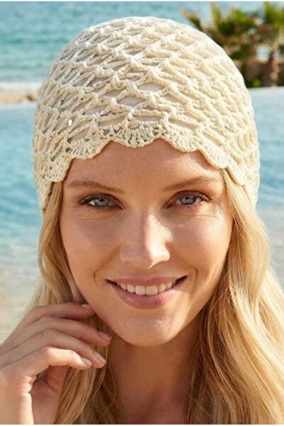 Mood Agenda Women's Glittery Sequin Embroidered Crochet Beanie Bohemian Beach...