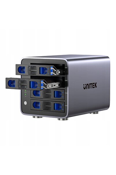 Unitek Carcasă RAID pentru discuri SATA de 2.5''/3.5'', 8 moduri, 80TB, USB-C