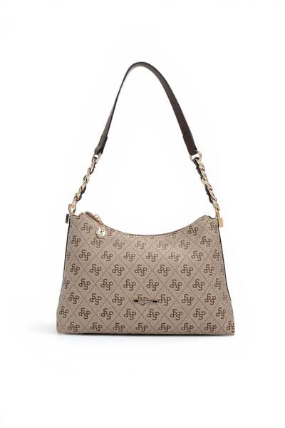 Silver Polo Dark Beige - Brown Monogram Women's Shoulder Bag Sp1290