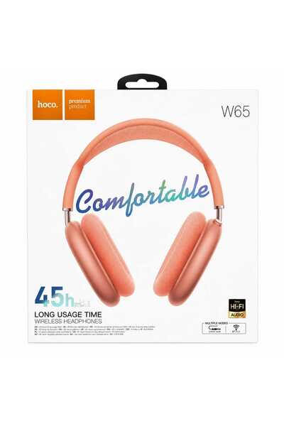 Hoco W65 Wireless Bluetooth Over-Ear Headphones 45H Playtime BT 5.4 AUX USB-C...