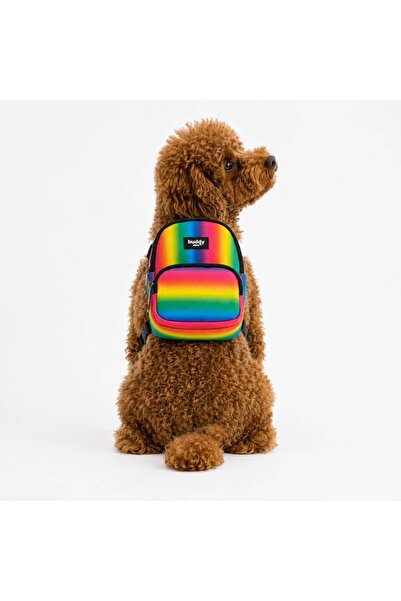 Buddy Store Çantalı Göğüs Tasması Gökkuşağı – Gezdirme, Seyahat ve Günlük Kul...