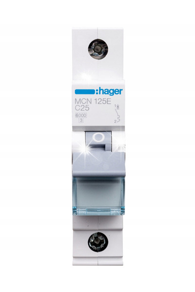 Hager Pharma 6Ka, C, 25A, 1P, C25 Hager Mcn125E