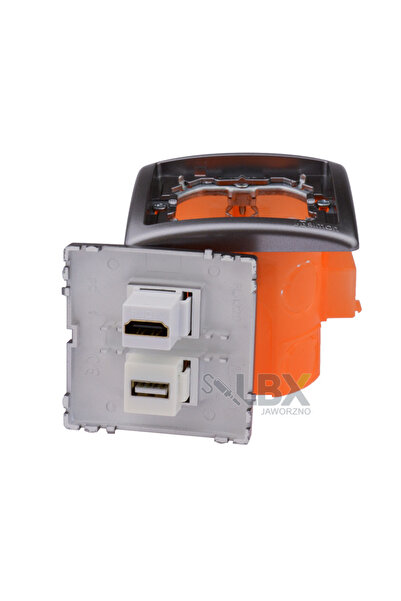 NO BRAND Priză de perete încastrată cu 1 USB și 1 HDMI