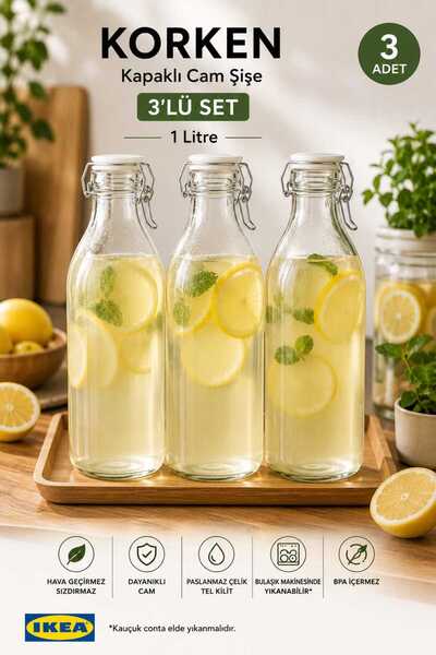 IKEA Mediterranean Set of 3 1 Lt Air-Tight Jars