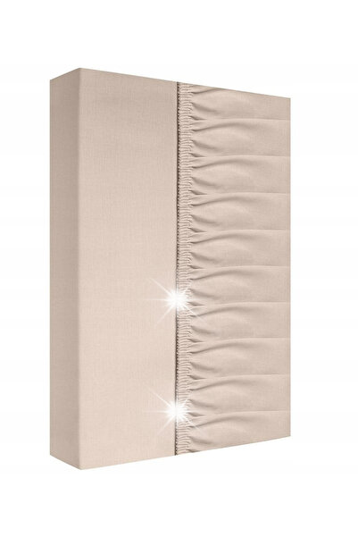 NO BRAND Cearșaf de pat din bumbac cu elastic 140x200 bej
