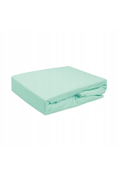 NO BRAND Cearșaf de pat din frotir cu elastic 160X200 Marin