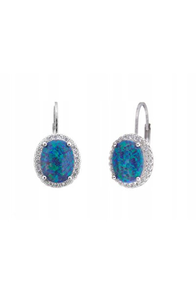 NO BRAND Cercei atârnători din opal marcasit, placat cu rodiu! !