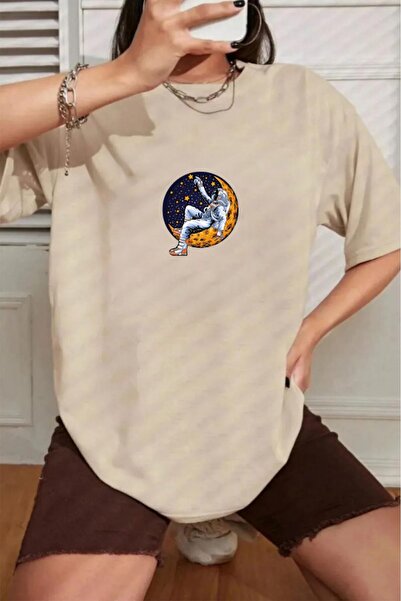 H&GHAMLEGİYİM Μπλουζάκι Unisex Astronaut με στάμπα Oversize