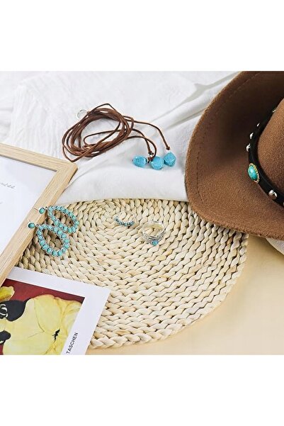 NO BRAND Accesorii costum de cowboy: Set pălărie, 5 perechi de cercei, costum...