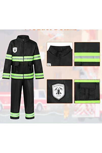 NO BRAND Costum de pompier pentru copii, uniformă de pompieri, 120cm, cadou p...