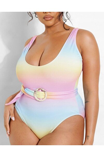NO BRAND Costum de baie colorat boohoo 50