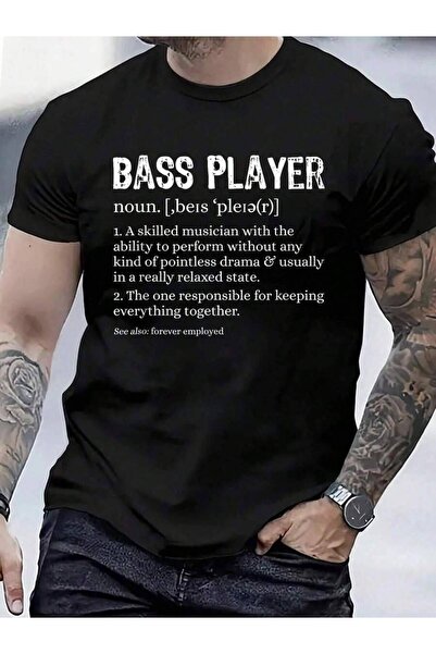 799 100% Cotton Bass Player Definition Bassist Gift For Musicians T-Shirt Men...