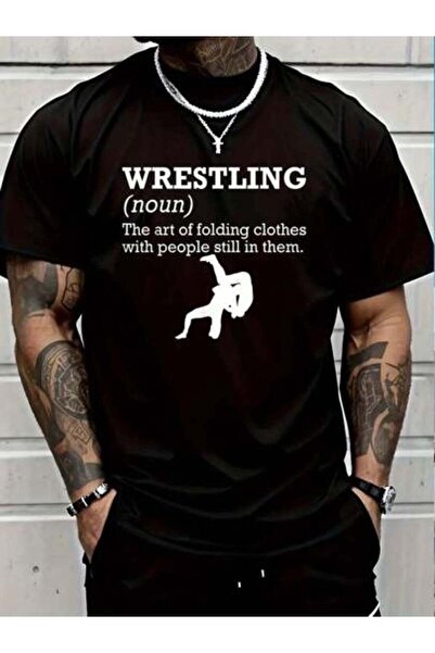 799 100% Cotton Funny Definition Wrestling Wrestler Short Sleeve T-Shirt Men'...