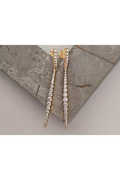 NO BRAND Cercei din argint placat cu aur 925, tip picătură, design elegant, c...