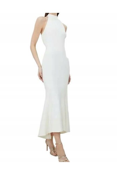 NO BRAND Rochie crem midaxi cu umerii goi, simplă, de cocktail, Karen Millen 44