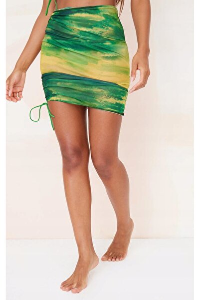 NO BRAND R40S005 Fustă de plajă verde Prettylittlething 42