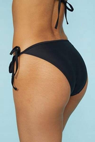 NO BRAND Slip de bikini clasic negru cu volănașe Debenhams 42