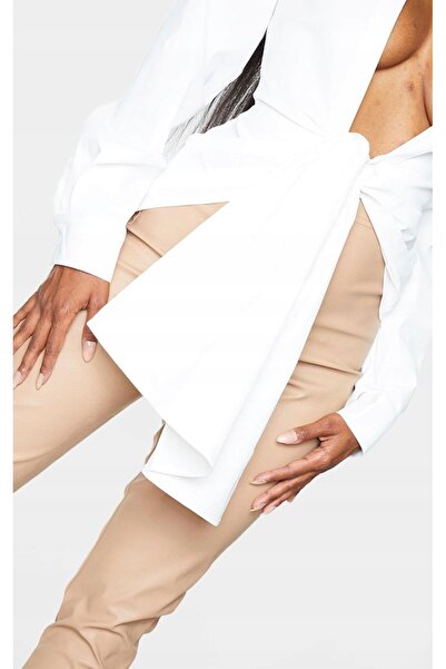 NO BRAND Rochie cămașă albă cu mâneci lungi și decolteu adânc Prettylittlethi...