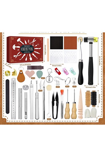 NO BRAND Calendar de Advent DIY, accesorii pentru tapițerie, cadou din piele,...