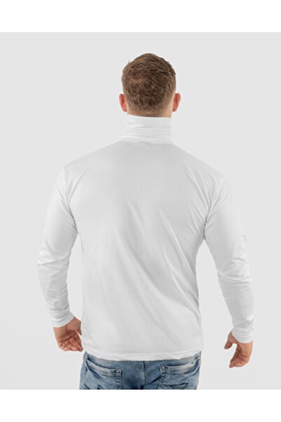 NO BRAND Pulover elegant slim pentru bărbați, cu guler înalt, simplu, 100% bu...