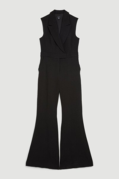NO BRAND Salopetă elegantă neagră, lungă, cu picior larg, Karen Millen 38