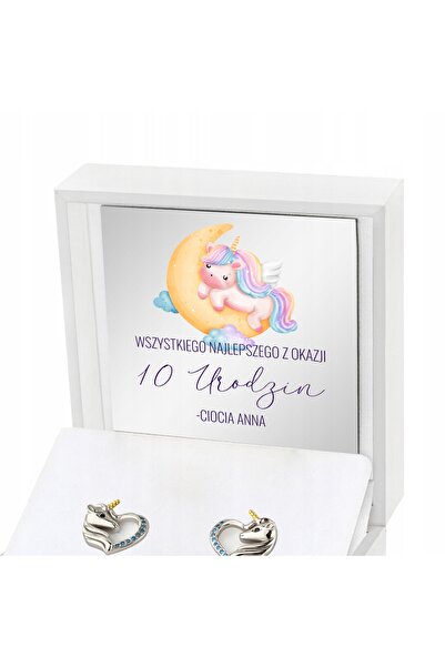 NO BRAND Cercei de argint 925 cu unicorni pentru cadou Grawer