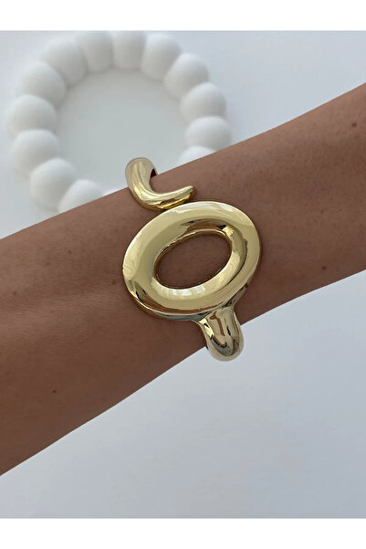 Luparadis Special Series Oval Design Gold Handcuff Bracelet