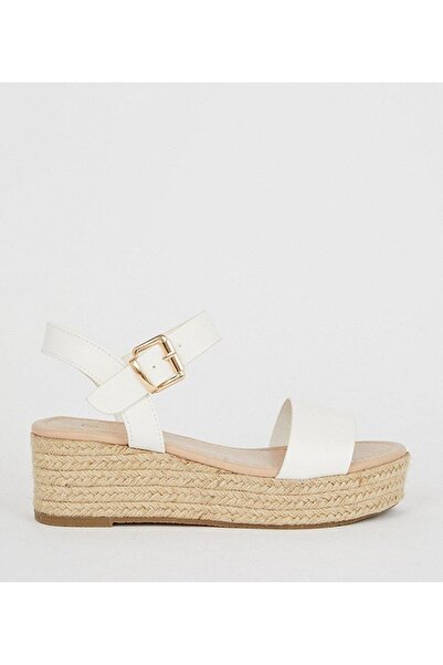 NO BRAND Sandale albe cu platformă tip espadrille Dorothy Perkins, cu barete ...