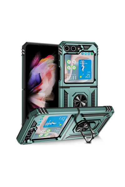 REDz Accessories Ултра брониран калъф, Магнитен пръстен, Samsung Galaxy Z Fli...