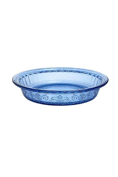 Anchor Hocking Glass Pie Dish 9.5 Inch, Laurel Embossed Round Pie Plate for B...