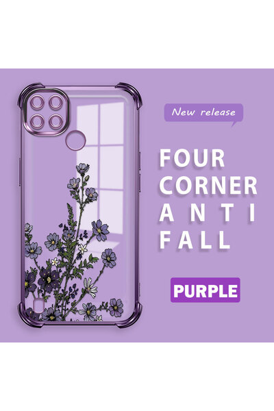 ucuc Realme C25Y/C21Y Compatible Transparent Back Four-Corner Reinforced Impa...