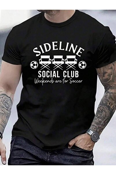 9TAY تي شيرت عائلي متطابق 100% قطن بتصميم 'Mom Dad Sideline Social Club' لكرة...