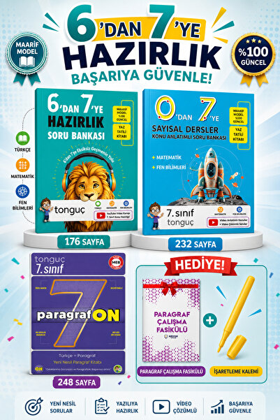 Tonguç Yayınları 6 dan 7 ye Hazırlık Kitabı 0 dan 7 ye Sayısal Konu Anlatımlı...