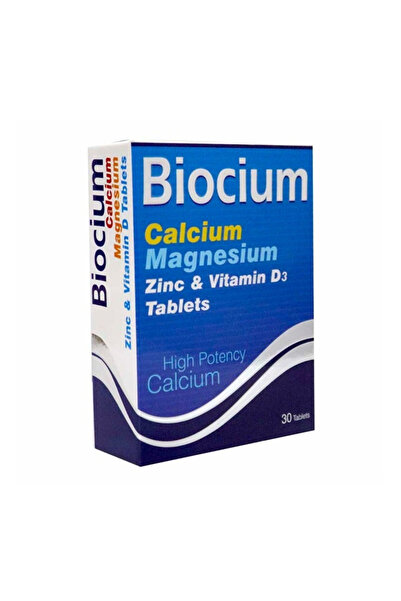 Biocium Calcium Zinc and Vitamin D, Bone Health Supplement, 30 Tablets