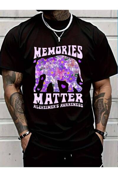 LİNA06 تي شيرت مطبوع عليه '100% قطن، الذكريات مهمة، التوعية بمرض الزهايمر، ال...