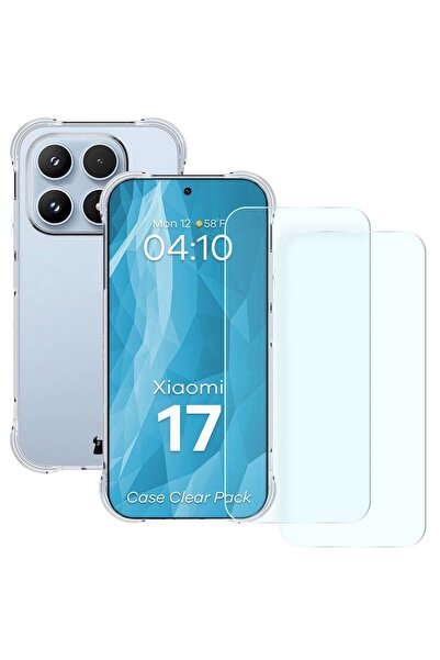 BizonMobile Bizon Clear Pack 3-σε-1 Προστατευτικό Σετ για Xiaomi 17, Διαφανές