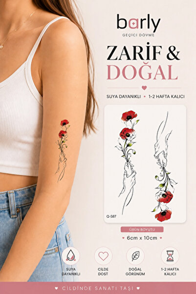 Barly Gül ve El Geçici Dövme Tattoo