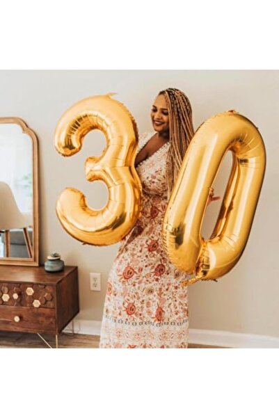 Yıldızan Xesha 3 Years Birthday Number Balloon Birthday Gold Color Flying Bal...