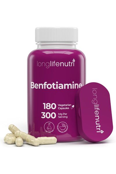 long life nutri LongLifeNutri Benfotiamine 300mg Fat-Soluble B1 Thiamine 180 ...