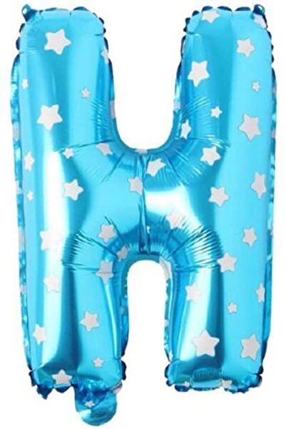 Yıldızan Letter H 16 Inch Blue Star Color Foil Balloon 36 cm (Blue) 931845