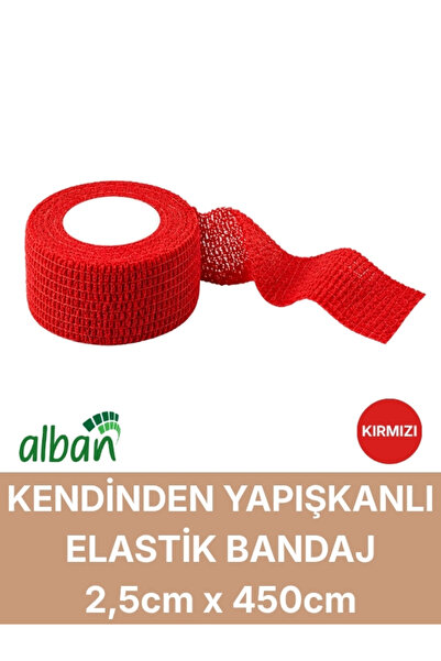 Alban 2,5cm Kendinden Yapışkanlı Elastik Bandaj, Kohesiv Bandaj 2,5cm x 4.5m ...