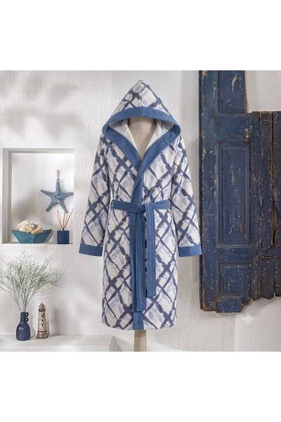 Taç Printed Youth Bathrobe Bri̇za Blue (15-18 Years)