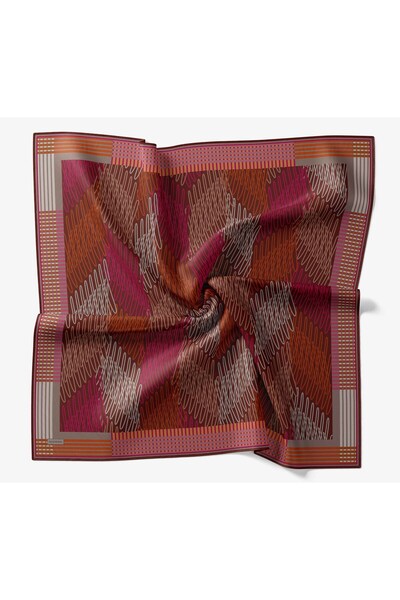 Silk Home وشاح ناعم بلون أحمر خمري