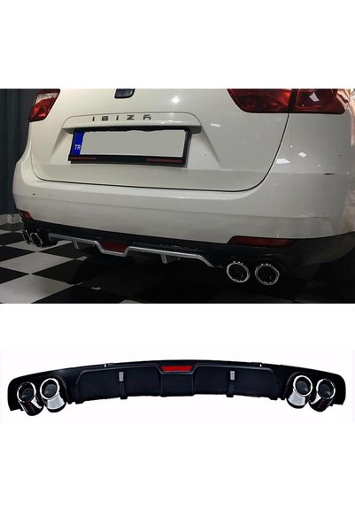 HasAkman Seat İbiza STW Siyah Difüzör 4 Krom Egzoz Görünümlü Difizör Arka Ek ...