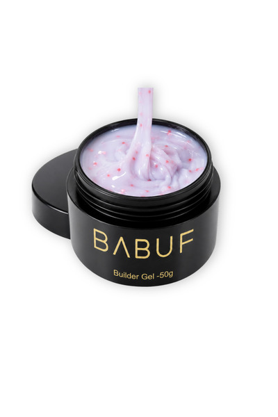 BABUF Gel constructie milky cu inimioare rosii Milky Red Hearts BGH1, 50g