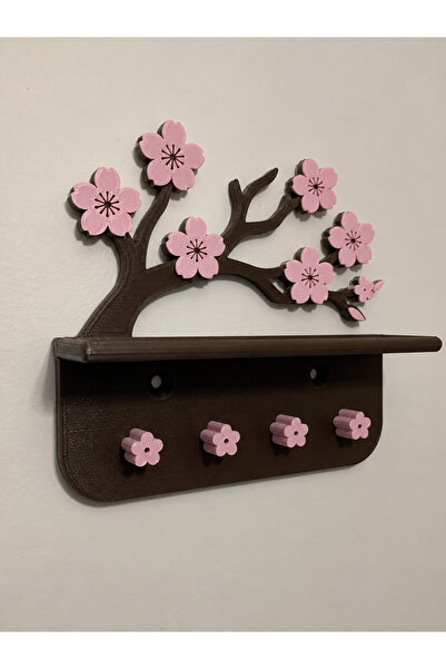 GF3D 3D Printing Sakura Flower Key Holder Hanger and Rack – Decorative Wall S...