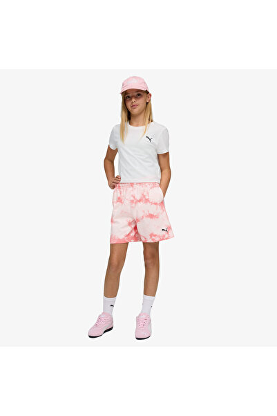 Puma Essentials Relaxed Tie-Dye Kids Pink Shorts