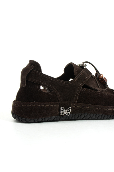 DUXAL SHOES Paige Hakiki Deri Kadın Boncuk Detaylı Tasarım Yazlık Kapalı Sandalet & Ayakkabı